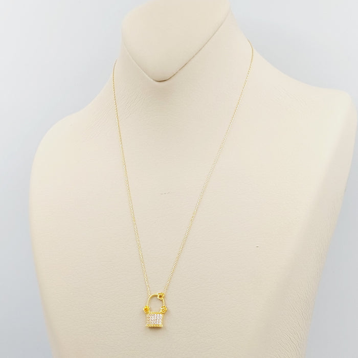 21K Flower basket Necklace Made of 21K Yellow Gold by Saeed Jewelry-26524