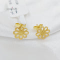 18K Flower Earrings Made of 18K Yellow Gold by Saeed Jewelry-25761