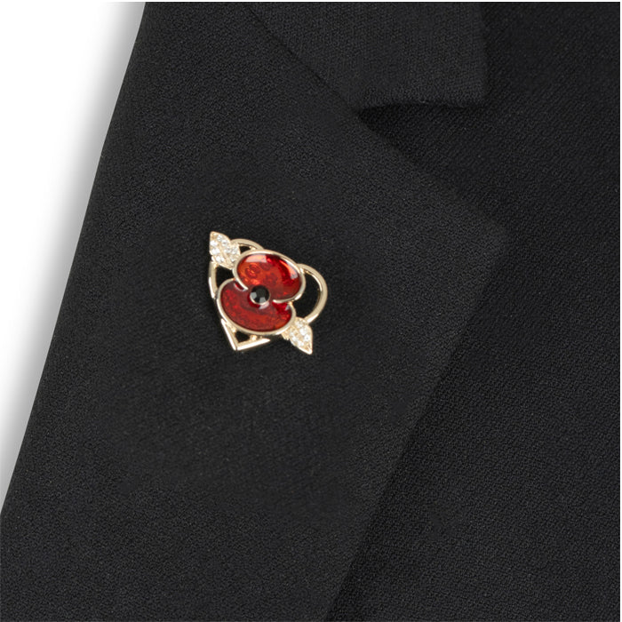 Flying Heart Poppy Pin