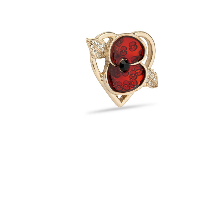 Flying Heart Poppy Pin