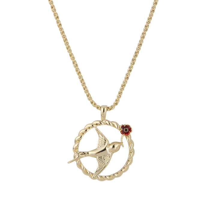 Flying Nightingales Poppy Necklace