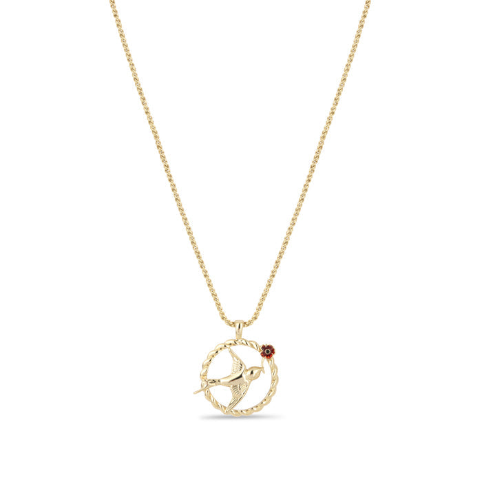 Flying Nightingales Poppy Necklace