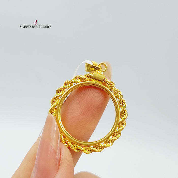 21K Frame Pendant Made of 21K Yellow Gold by Saeed Jewelry-27034