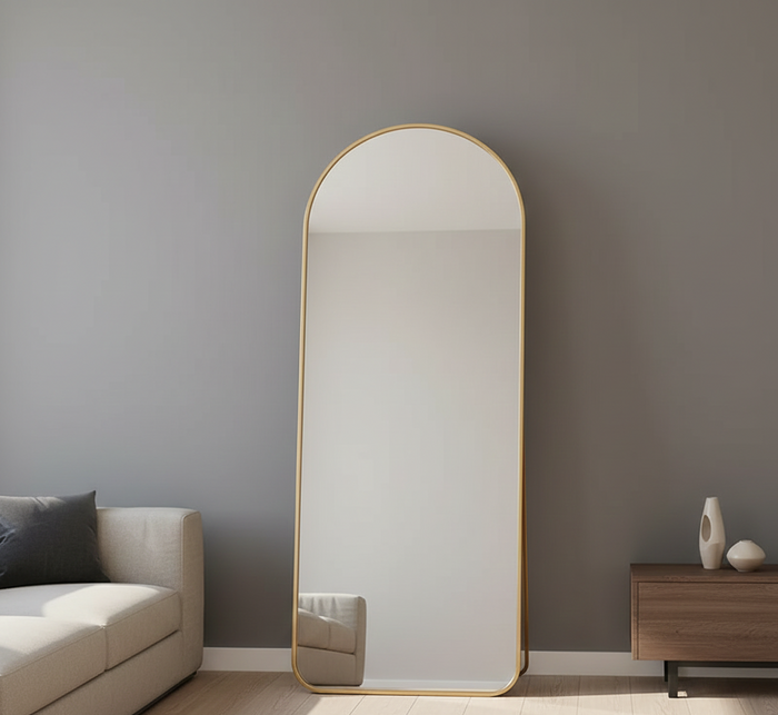 Full-Length Arched Floor Mirror