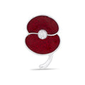 Glitter Poppy Pin with Crystal Centre