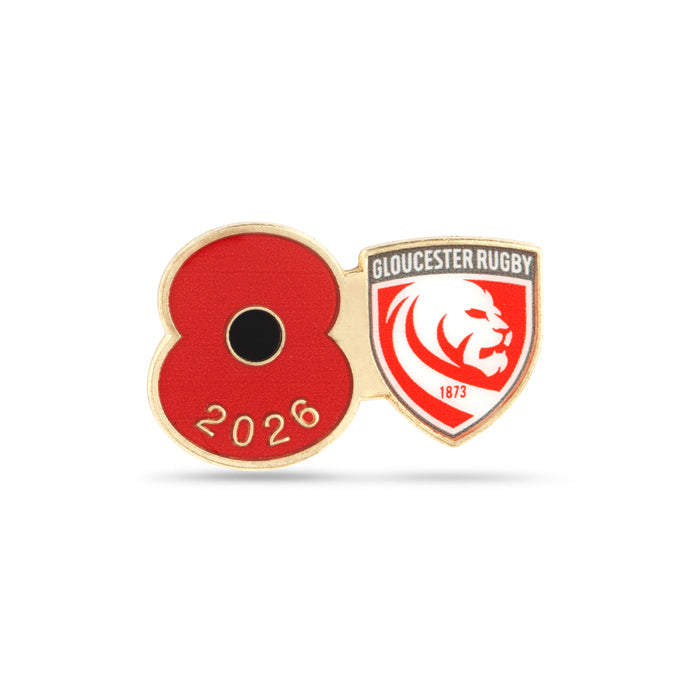 Gloucester Poppy Rugby Pin 2026