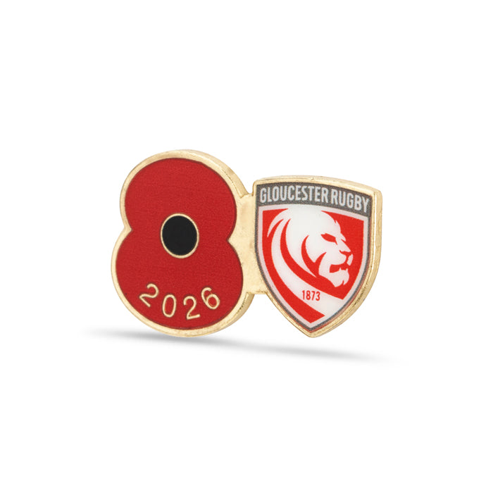 Gloucester Poppy Rugby Pin 2026