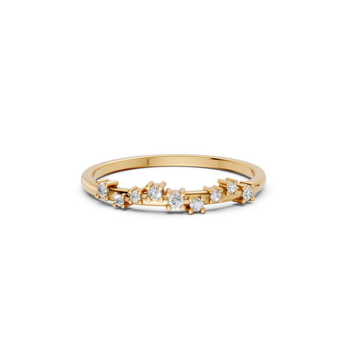 Graduated Round Cut Lab Grown Diamond Cluster Stackable Band