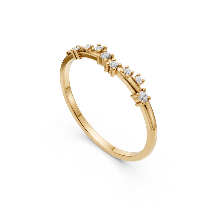 Graduated Round Cut Lab Grown Diamond Cluster Stackable Band