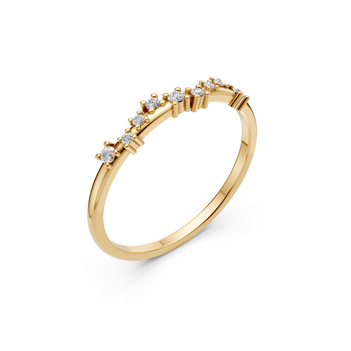 Graduated Round Cut Lab Grown Diamond Cluster Stackable Band