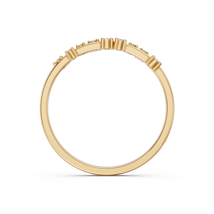 Graduated Round Cut Lab Grown Diamond Cluster Stackable Band