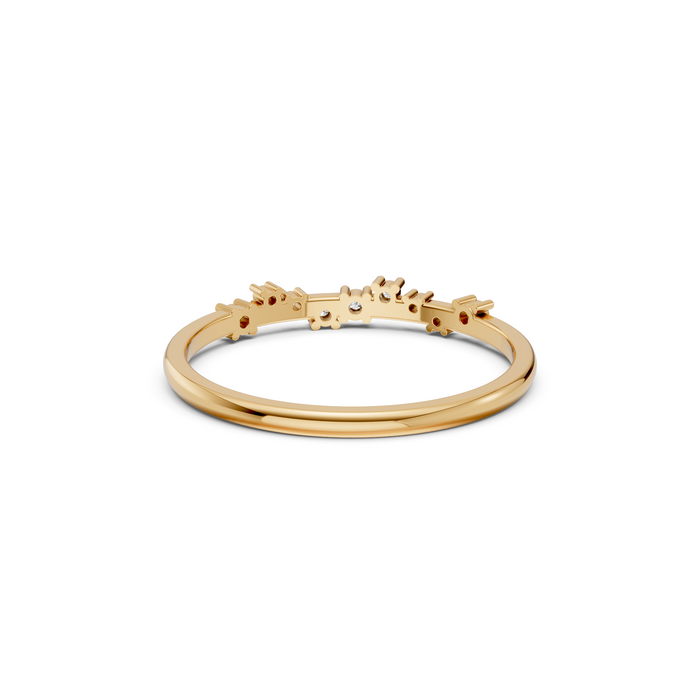 Graduated Round Cut Lab Grown Diamond Cluster Stackable Band