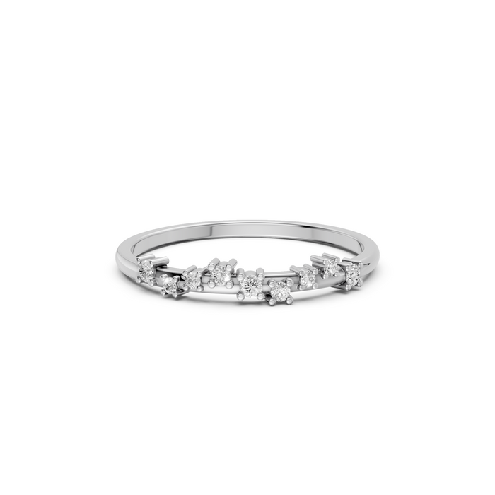 Graduated Round Cut Lab Grown Diamond Cluster Stackable Band
