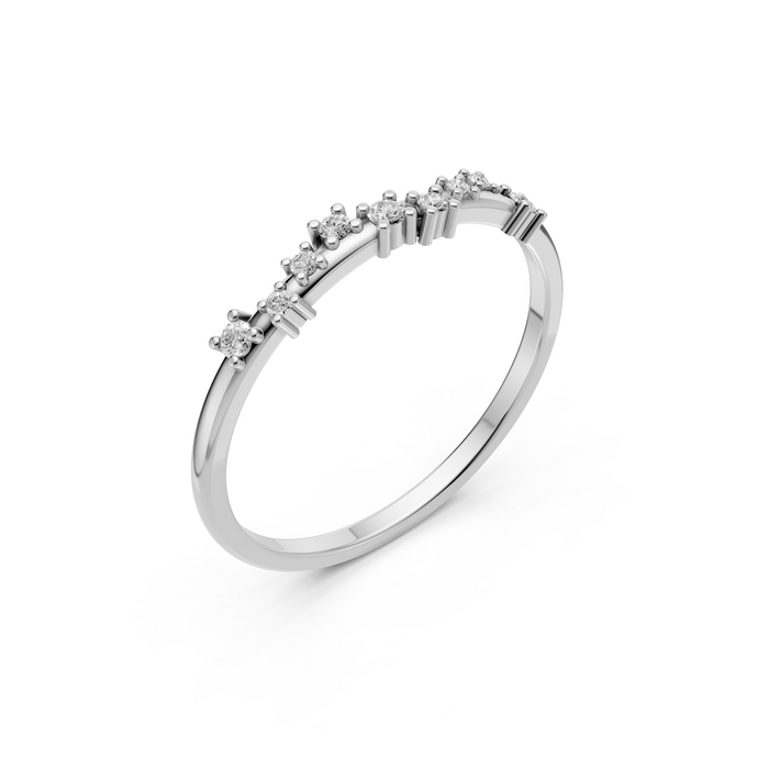 Graduated Round Cut Lab Grown Diamond Cluster Stackable Band