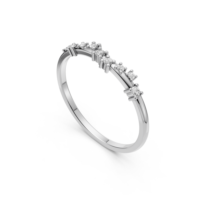 Graduated Round Cut Lab Grown Diamond Cluster Stackable Band