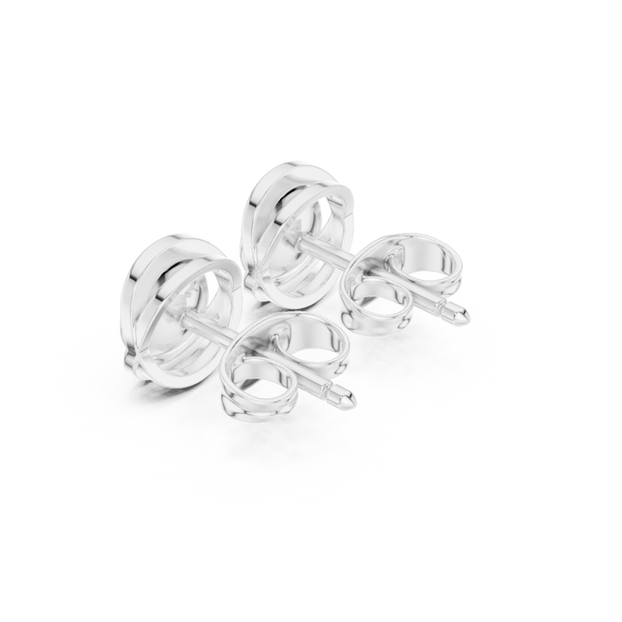Round Cut Lab Grown Diamond Stud Earrings in Silver