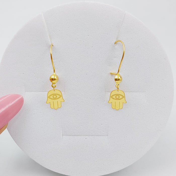 21K Hand Earrings Made of 21K Yellow Gold by Saeed Jewelry-25726