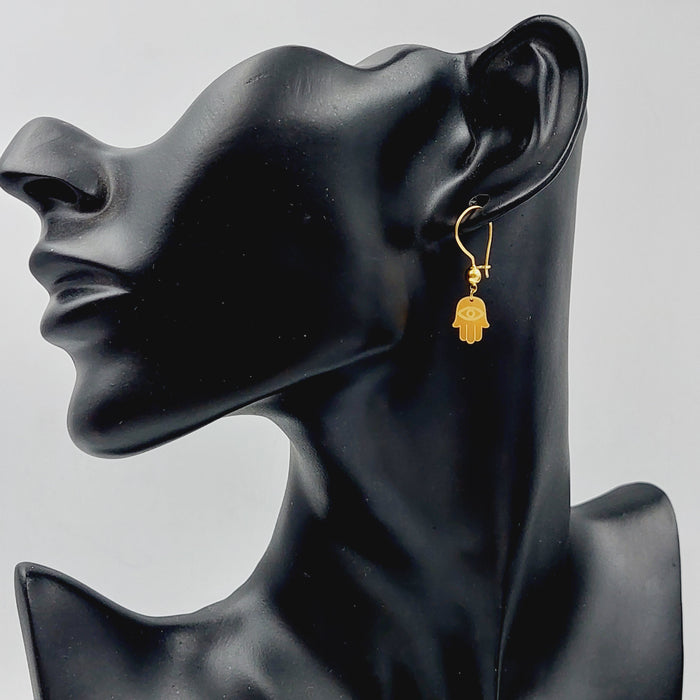 21K Hand Earrings Made of 21K Yellow Gold by Saeed Jewelry-25726