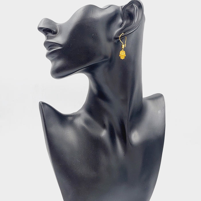 21K Hand Earrings Made of 21K Yellow Gold by Saeed Jewelry-25726