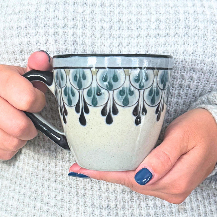 Hand-Painted Stoneware Coffee Mug