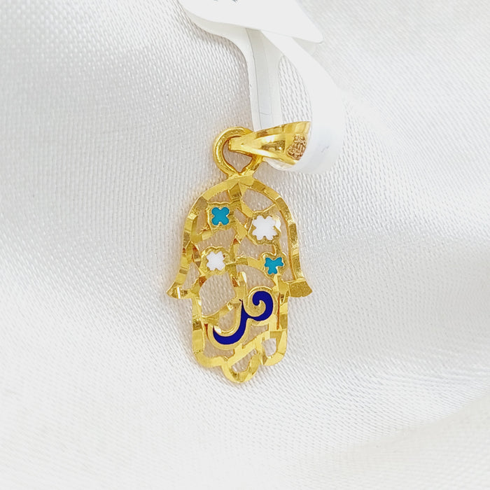 21K Hand Pendant Made of 21K Yellow Gold by Saeed Jewelry-25701
