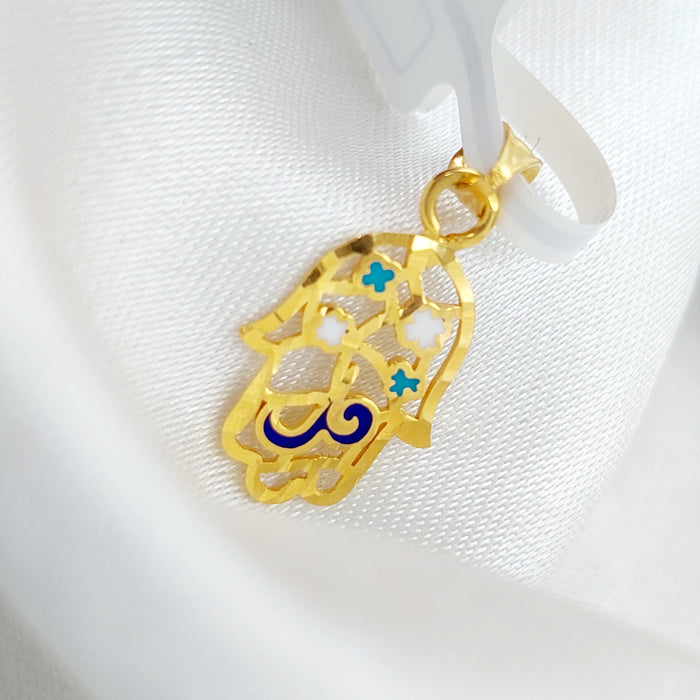 21K Hand Pendant Made of 21K Yellow Gold by Saeed Jewelry-25701