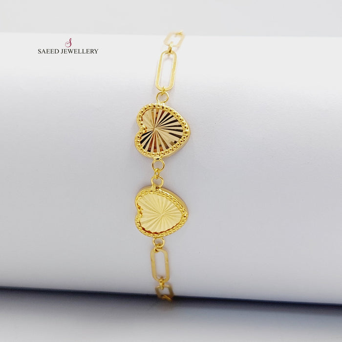 Heart Bracelet  Made Of 18K Yellow Gold by Saeed Jewelry-29630