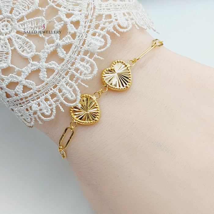 Heart Bracelet  Made Of 18K Yellow Gold by Saeed Jewelry-29630