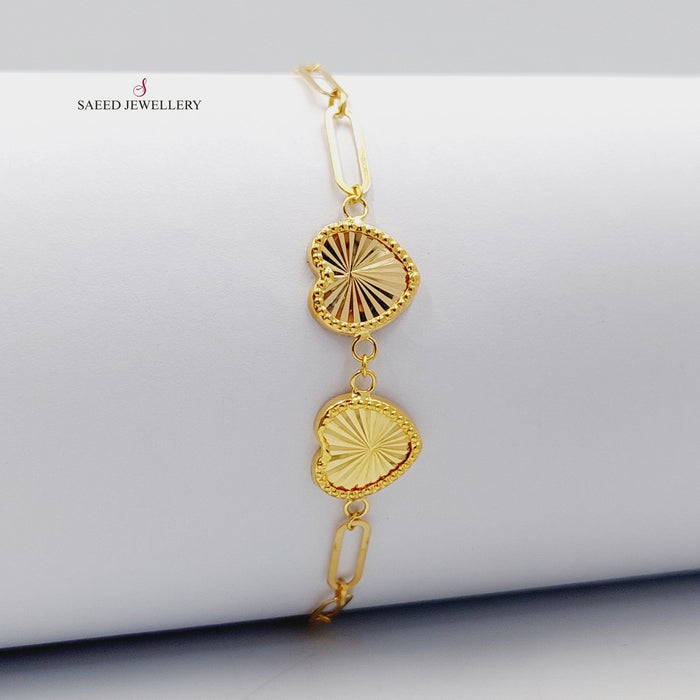Heart Bracelet  Made Of 18K Yellow Gold by Saeed Jewelry-29630