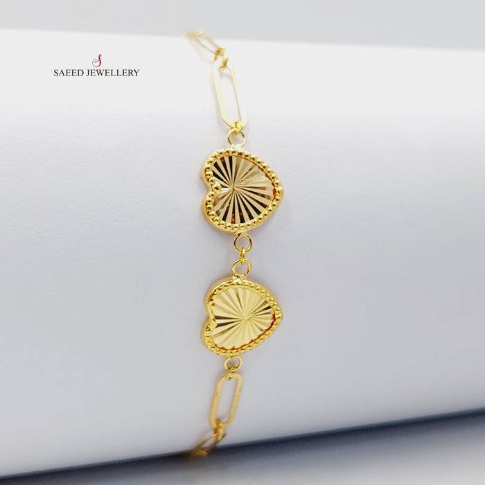 Heart Bracelet  Made Of 18K Yellow Gold by Saeed Jewelry-29630