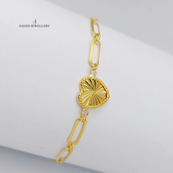 18K اسوارة قلب-مجوهرات الشيخ سعيد-Saeed Jewelry