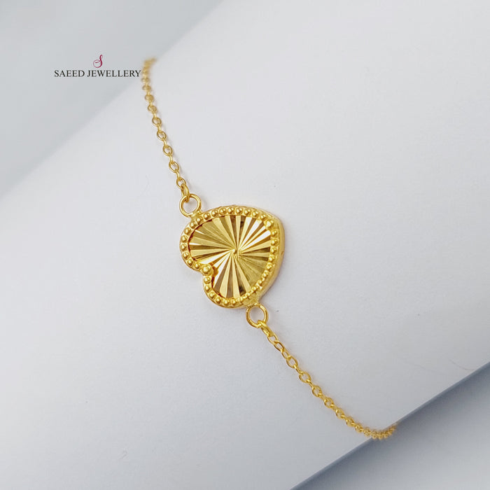 18K Heart Bracelet Made of 18K Yellow Gold by Saeed Jewelry-25814