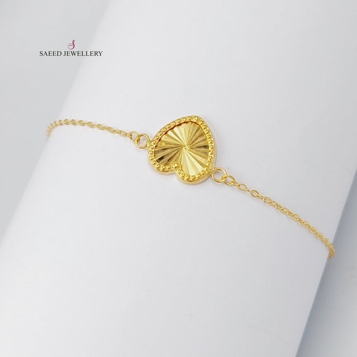 18K Heart Bracelet Made of 18K Yellow Gold by Saeed Jewelry-25814