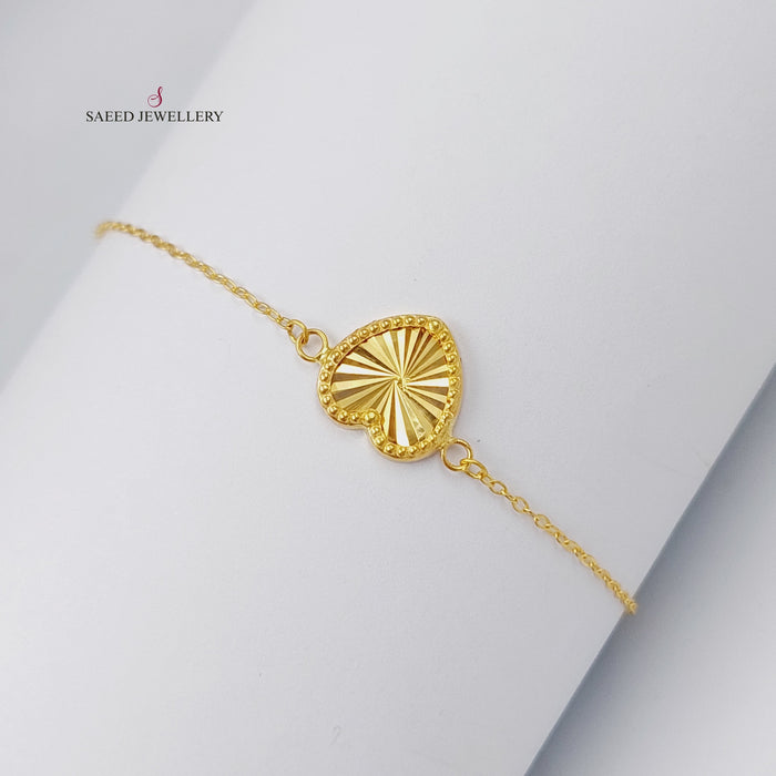 18K Heart Bracelet Made of 18K Yellow Gold by Saeed Jewelry-25814