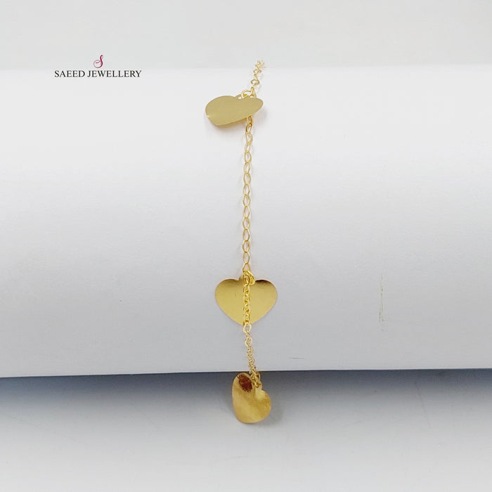 18K اسوارة دنانديش قلب-مجوهرات الشيخ سعيد-Saeed Jewelry