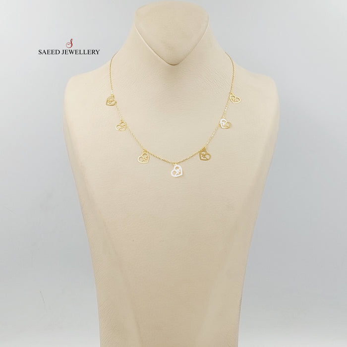 18K عقد دنانديش قلب-مجوهرات الشيخ سعيد-Saeed Jewelry