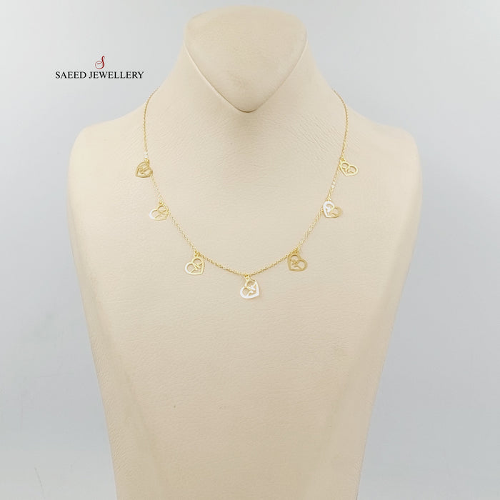 18K عقد دنانديش قلب-مجوهرات الشيخ سعيد-Saeed Jewelry