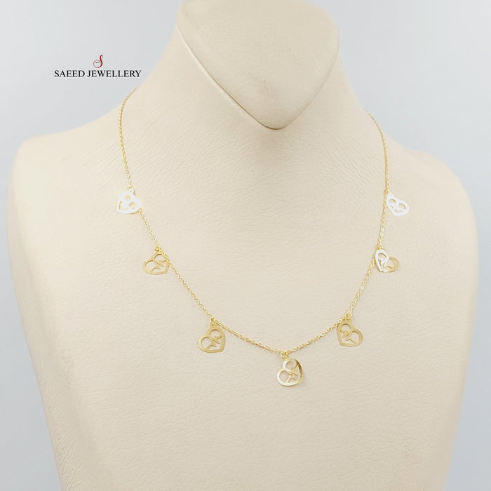 18K عقد دنانديش قلب-مجوهرات الشيخ سعيد-Saeed Jewelry