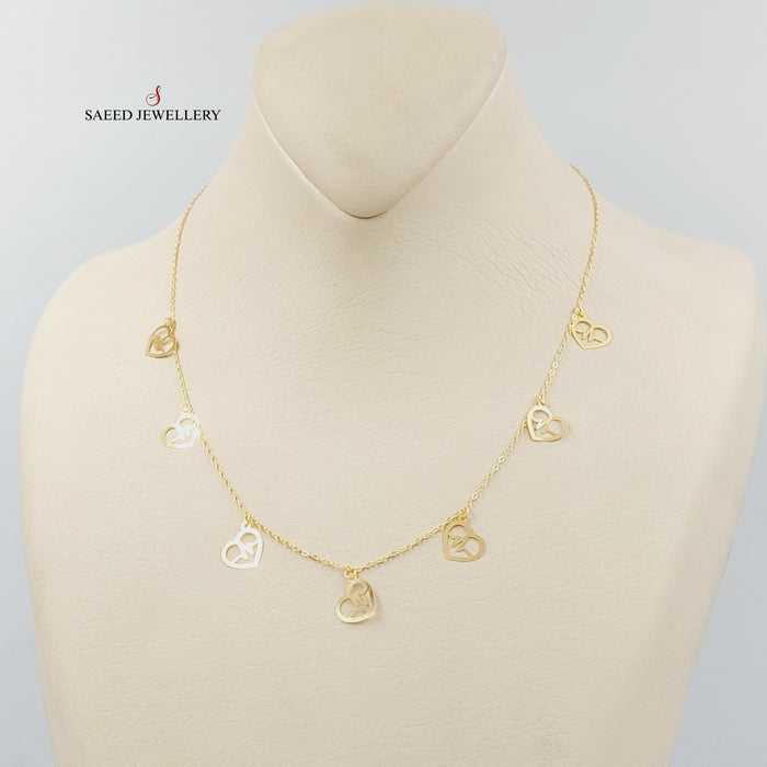 18K عقد دنانديش قلب-مجوهرات الشيخ سعيد-Saeed Jewelry