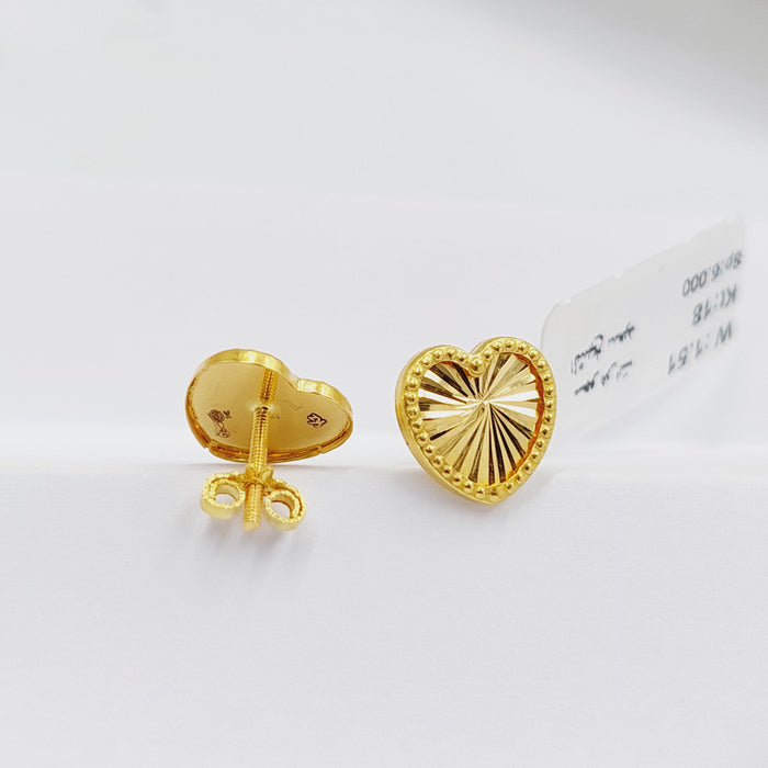 Heart Earrings  Made Of 18K Yellow Gold by Saeed Jewelry-29621