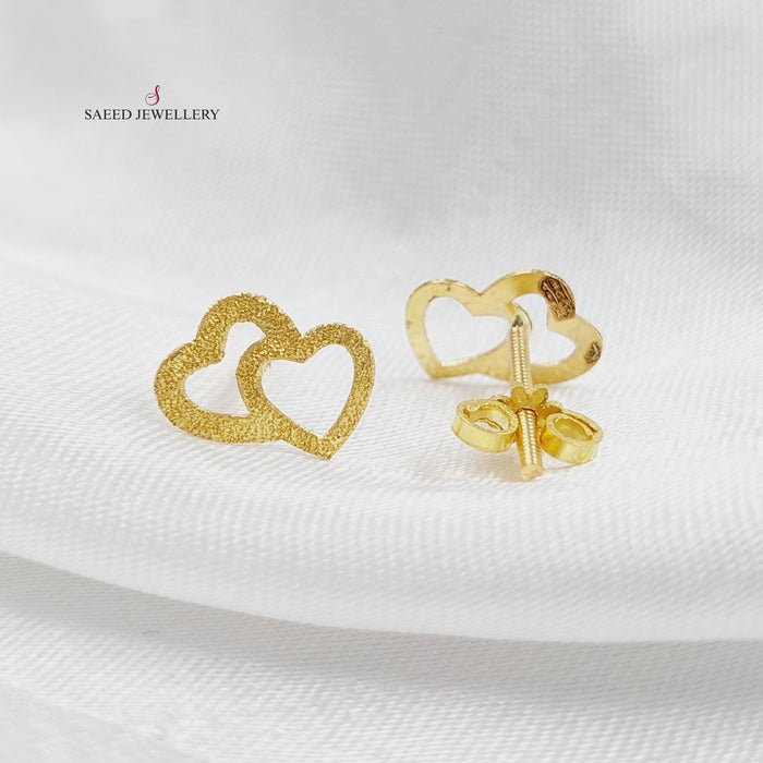 18K Heart Earrings Made of 18K Yellow Gold by Saeed Jewelry-25762