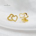 18K Heart Earrings Made of 18K Yellow Gold by Saeed Jewelry-25762