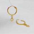 21K Heart Earrings Made of 21K Yellow Gold by Saeed Jewelry-26907