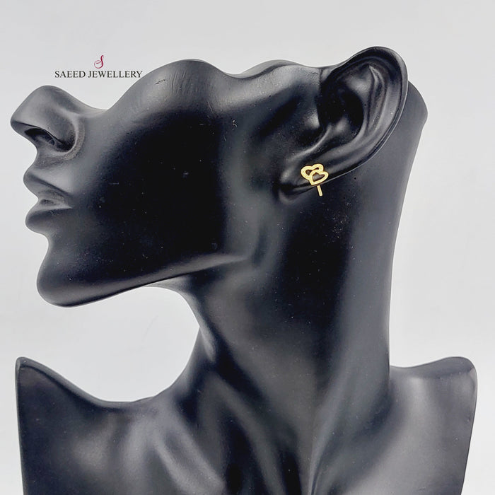 18K Heart Earrings Made of 18K Yellow Gold by Saeed Jewelry-25762