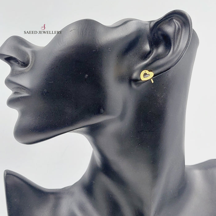 18K Heart Earrings Made of 18K Yellow Gold by Saeed Jewelry-25764