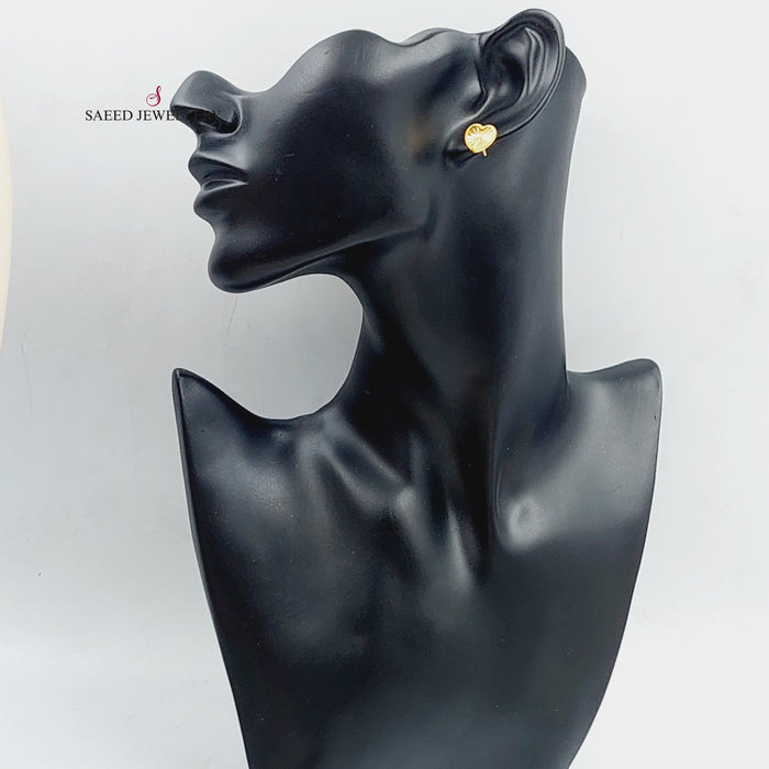 18K Heart Earrings Made of 18K Yellow Gold by Saeed Jewelry-26078