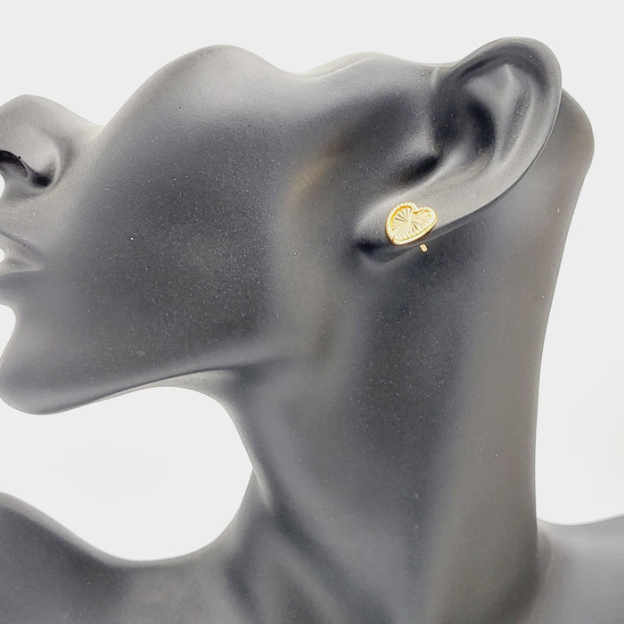 Heart Earrings Made Of 18K Yellow Gold by Saeed Jewelry-28240