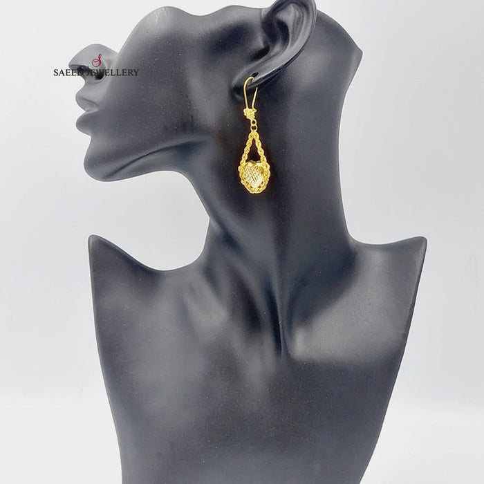 Heart Earrings Made Of 21K Yellow Gold by Saeed Jewelry-27942