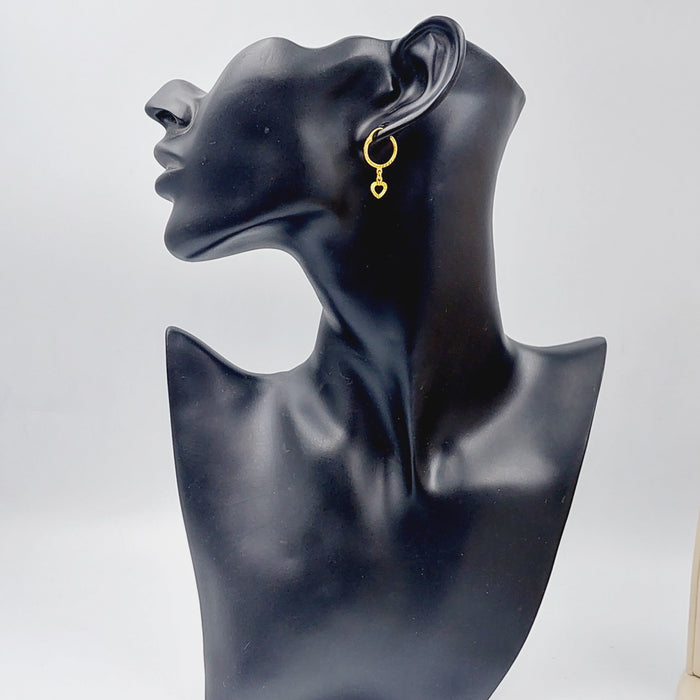 21K Heart Earrings Made of 21K Yellow Gold by Saeed Jewelry-25460
