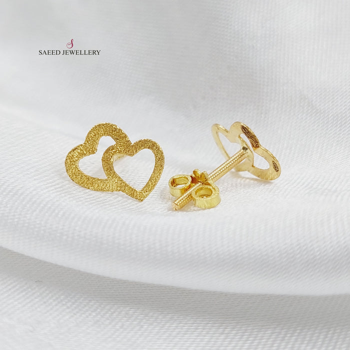 18K Heart Earrings Made of 18K Yellow Gold by Saeed Jewelry-25762